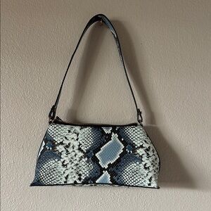 Vintage Snake Print Shoulder Bag